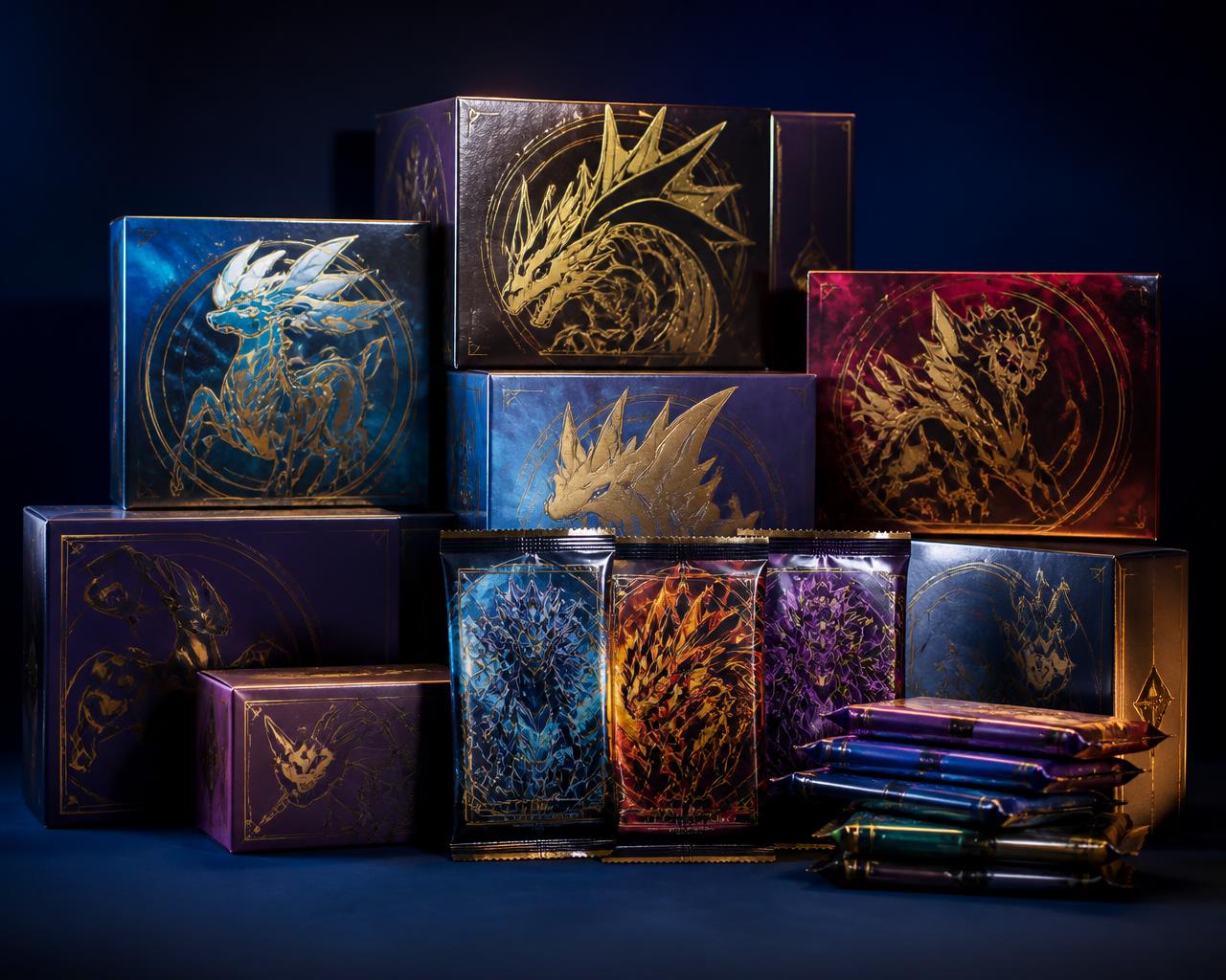 Sealed trading card products displayed in the Arcadia Cards London store